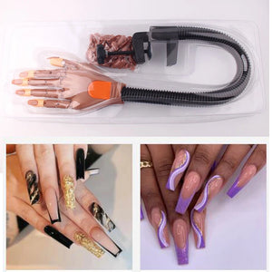 100pcs Professional Nail Tools Kit - Flexible Training Hand for Acrylic Nails