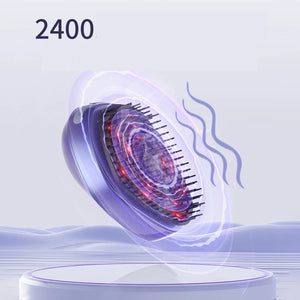2400 RPM Scalp Relaxation Massage Comb - Red LED Light, Vibration, and Essential Oil Spray