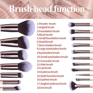 BS-MALL 18PCS Makeup Tools Set - Brushes, Sponges & Powder Puffs Gift Kit