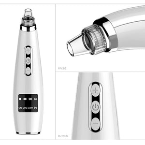 5-in-1 Electric Blackhead Remover - Rechargeable Vacuum Suction for Deep Facial Pore Cleaning