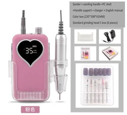 85W High-Power Brushless Cordless Nail Drill - 35000 RPM Portable Polisher with Plastic Box