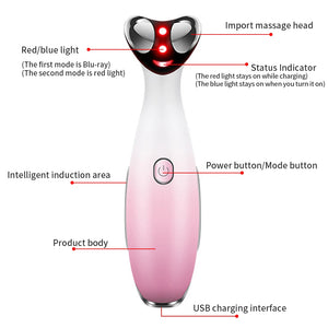 6-in-1 Beauty RF Eye Massager - Electric Anti-Wrinkle, Dark Circle, and Facial Vibration Radiofrequency Device