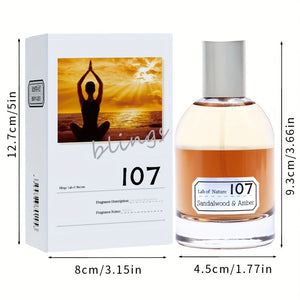 Bling's Lab of Nature 107 | Unisex Woody Perfume with Sandalwood & Amber, 50ML