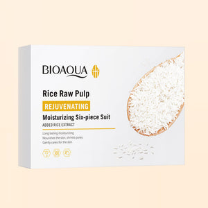 6pcs Rice Puree Hydrating Skin Care Set - Deep Moisturizing & Nourishing Gift