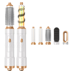 5-in-1 Hair Styling Tool: Anion Blow Comb, Auto Curler, & Straightener