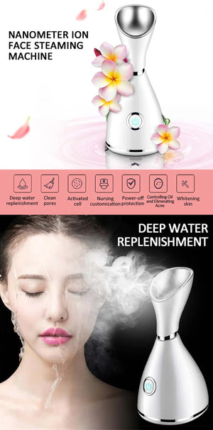 Household Facial Steamer - Vapozone Nano Ionic Warm Steam for Deep Moisture and Face Care