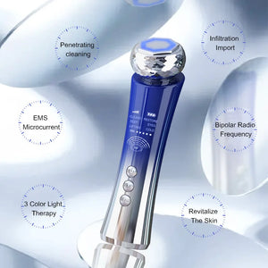 7-in-1 Face Beauty Lifting Device - RF EMS Skin Rejuvenation Facial Massager with Photon Light Therapy & Anti-Aging