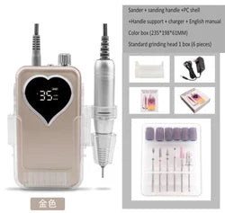 85W High-Power Brushless Cordless Nail Drill - 35000 RPM Portable Polisher with Plastic Box
