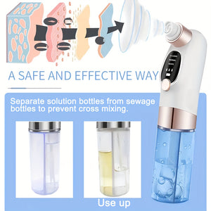6-in-1 Electric Blackhead Remover Kit – Rechargeable, Portable Facial Cleanser with Exfoliation, Massage & LED Light – Ideal Skincare Tool & Mother's Day Gift