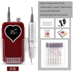 85W High-Power Brushless Cordless Nail Drill - 35000 RPM Portable Polisher with Plastic Box