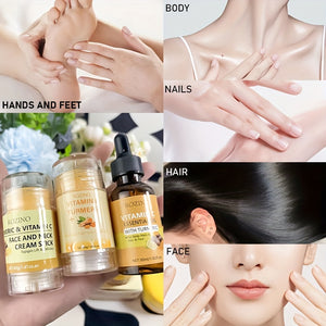 Turmeric & Vitamin C Skincare Set - 5-Piece Moisturizing & Nourishing Care