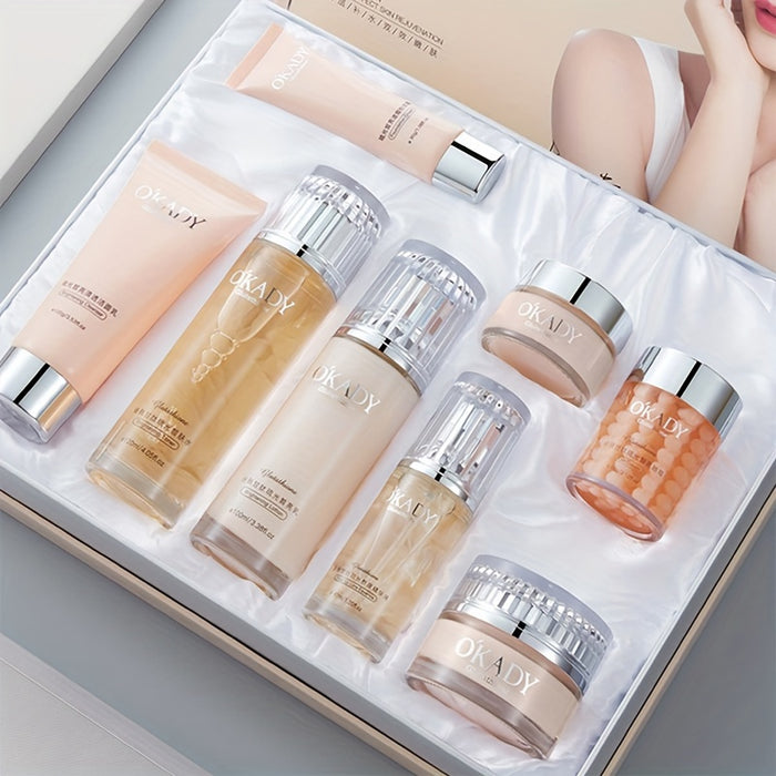 Glutathione Brightening Skincare Set | 8pcs Hypoallergenic Kit for All Skin Types