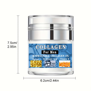 Men's Face Cream | Collagen, Retinol & Hyaluronic Acid for Firm, Moisturized Skin, 1.76 Oz