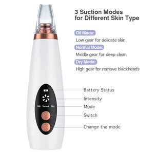 5-Head Pore Cleanser Vacuum - Electric Suction Acne Remover Tool Kit with Comedo Extractor and Blackhead Remover