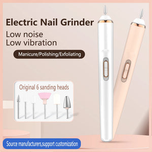 Professional 6-Head Portable Nail Drill - Low Noise, Lightweight for Home & Salon