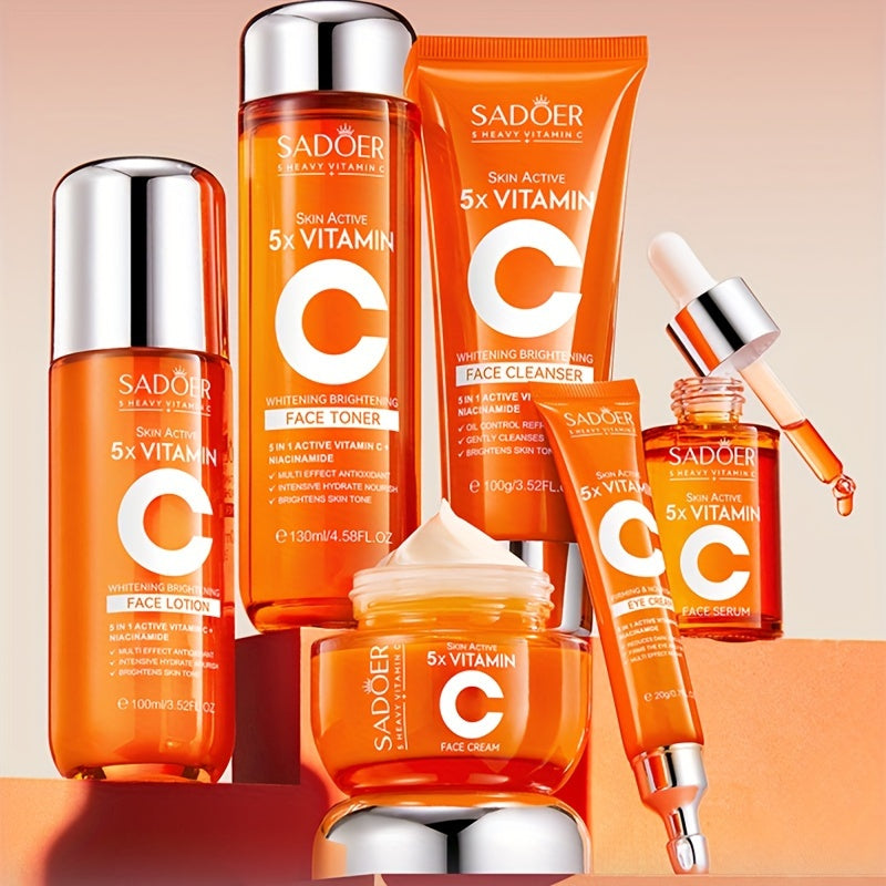 5-in-1 Vitamin C Skincare Gift Set - Hydrating, Moisturizing, Perfect for All Skin Types