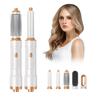 5-in-1 Hair Styling Tool: Anion Blow Comb, Auto Curler, & Straightener