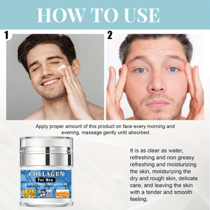 Men's Face Cream | Collagen, Retinol & Hyaluronic Acid for Firm, Moisturized Skin, 1.76 Oz