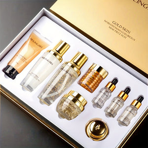 Golden Skin Luxury 9-Piece Skincare Set - Moisturizing & Brightening Gift